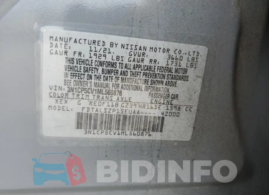 3N1CP5CV1ML560876 Photo# 13