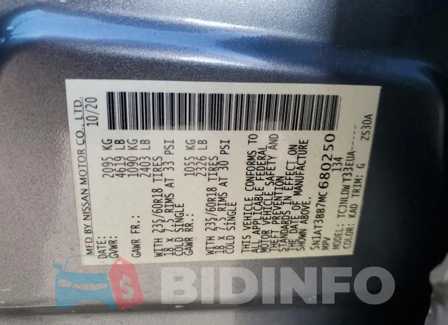 5N1AT3BB7MC680250 Photo# 13