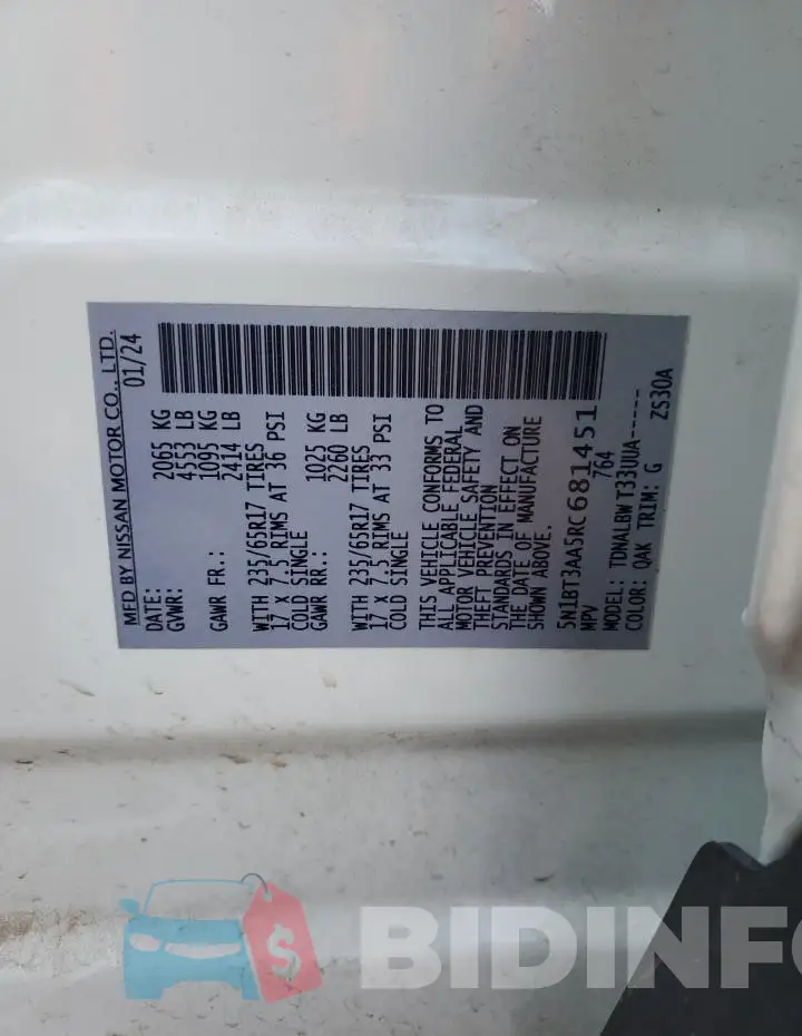 5N1BT3AA5RC681451 Photo# 13