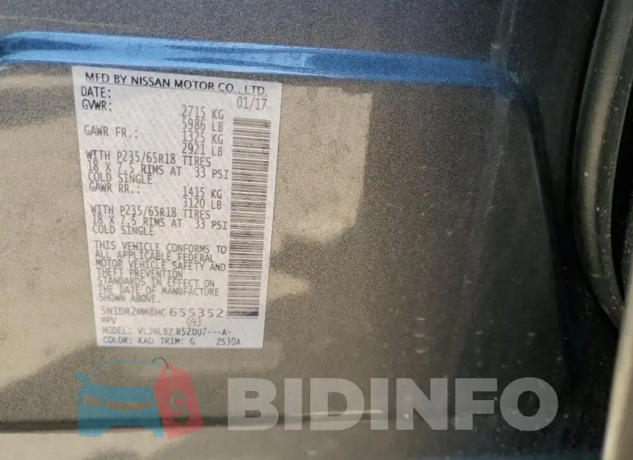 5N1DR2MM8HC655352 Photo# 12