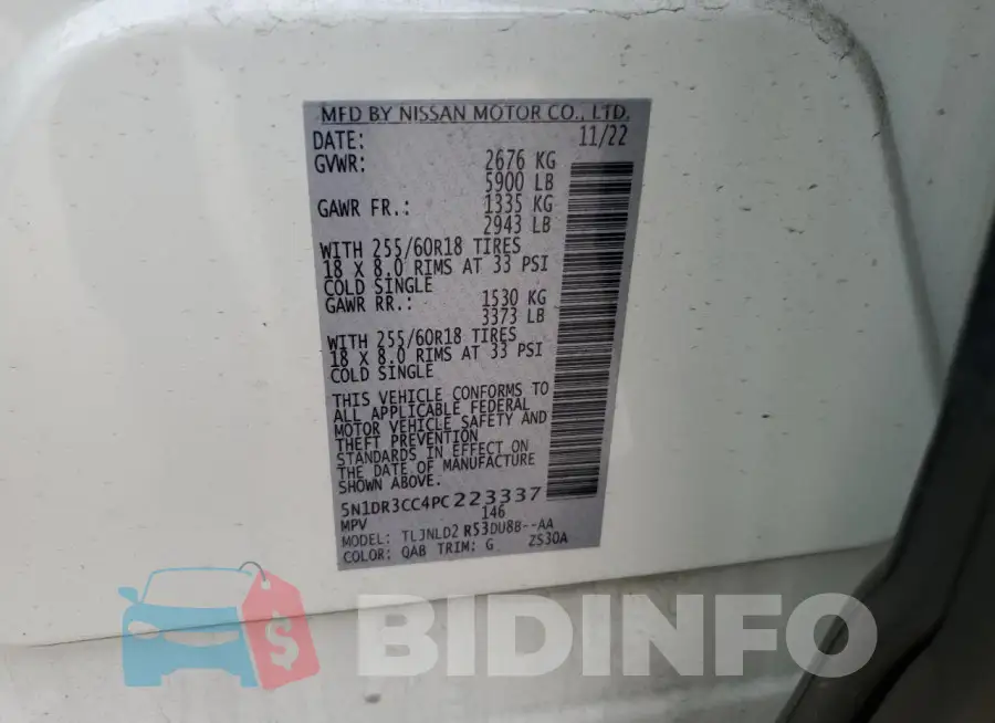 5N1DR3CC4PC223337 Photo# 12