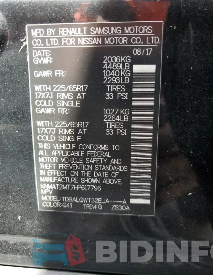KNMAT2MT7HP617796 Photo# 14