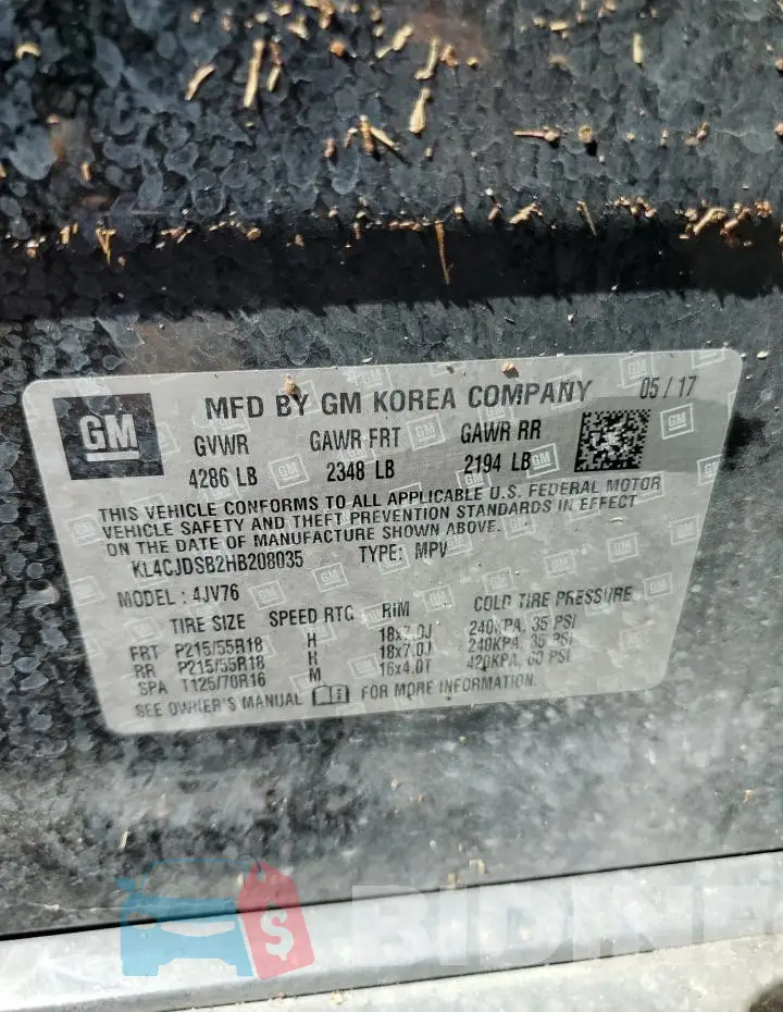 KL4CJDSB2HB208035 Photo# 14