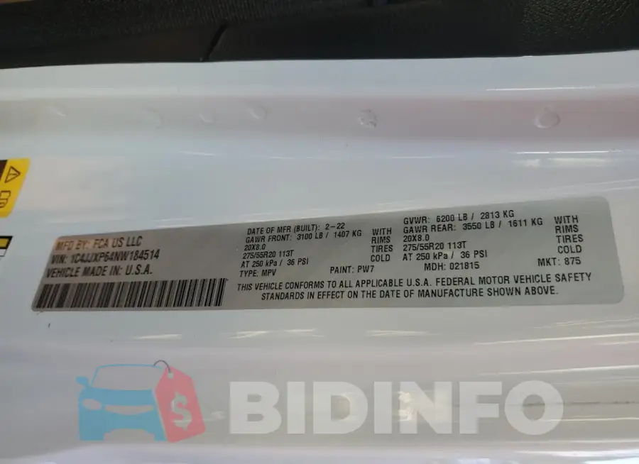 1C4JJXP64NW184514 Photo# 13