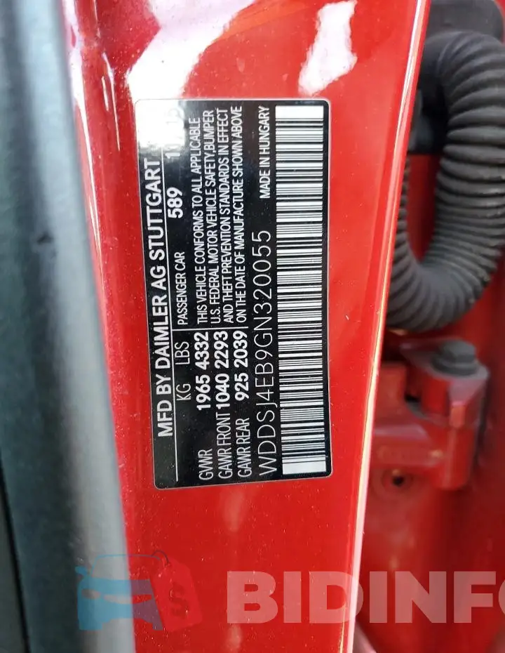 WDDSJ4EB9GN320055 Photo# 12