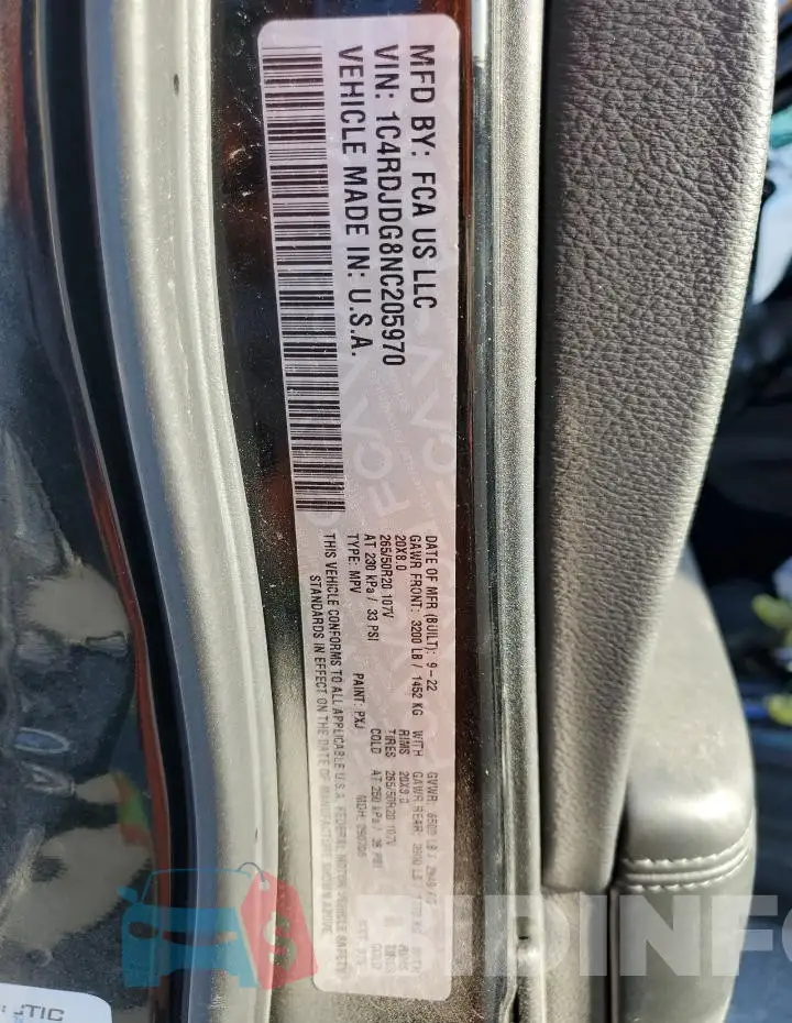 1C4RDJDG8NC205970 Photo# 13