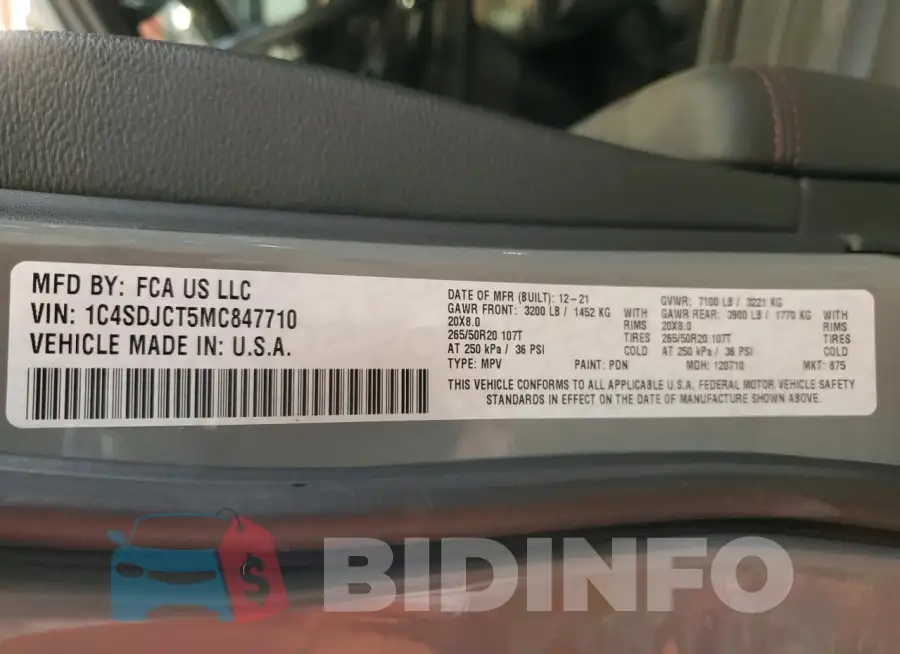 1C4SDJCT5MC847710 Photo# 14
