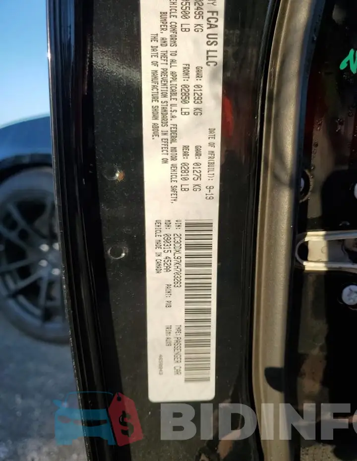 2C3CDXL97KH703263 Photo# 13