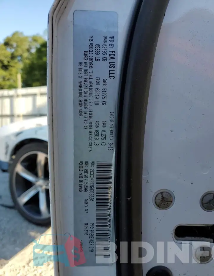 2C3CDZBT7GH316020 Photo# 12