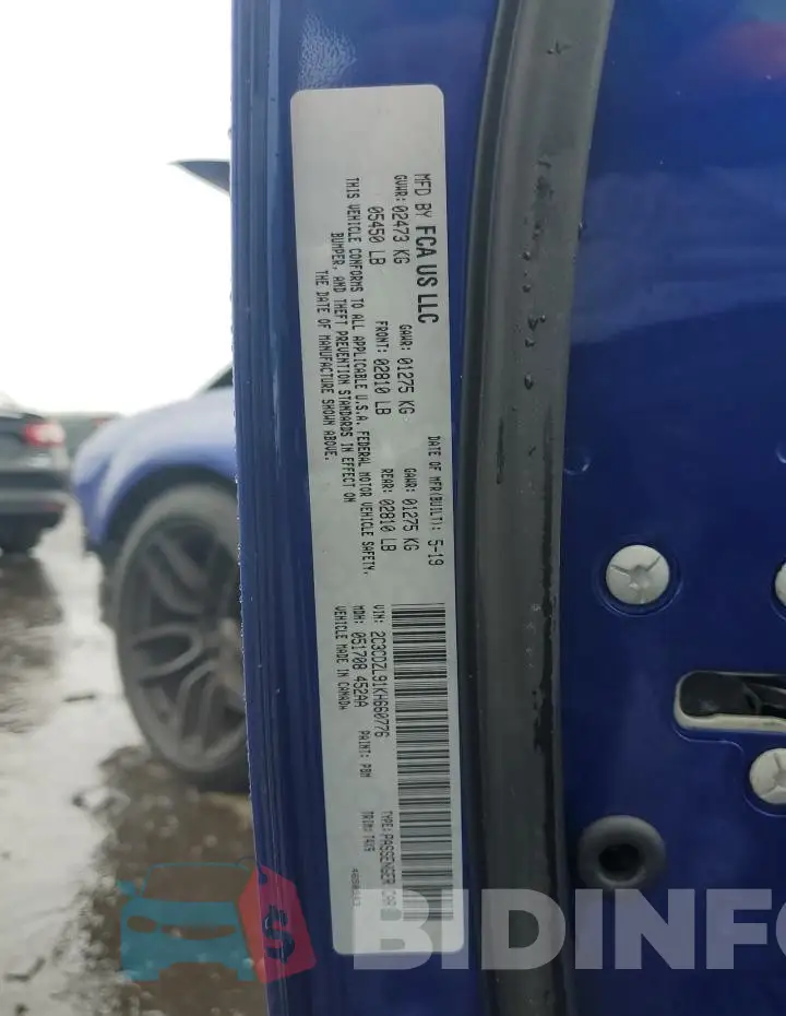 2C3CDZL91KH660776 Photo# 12