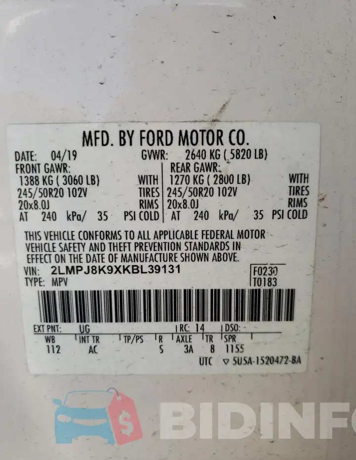 2LMPJ8K9XKBL39131 Photo# 13