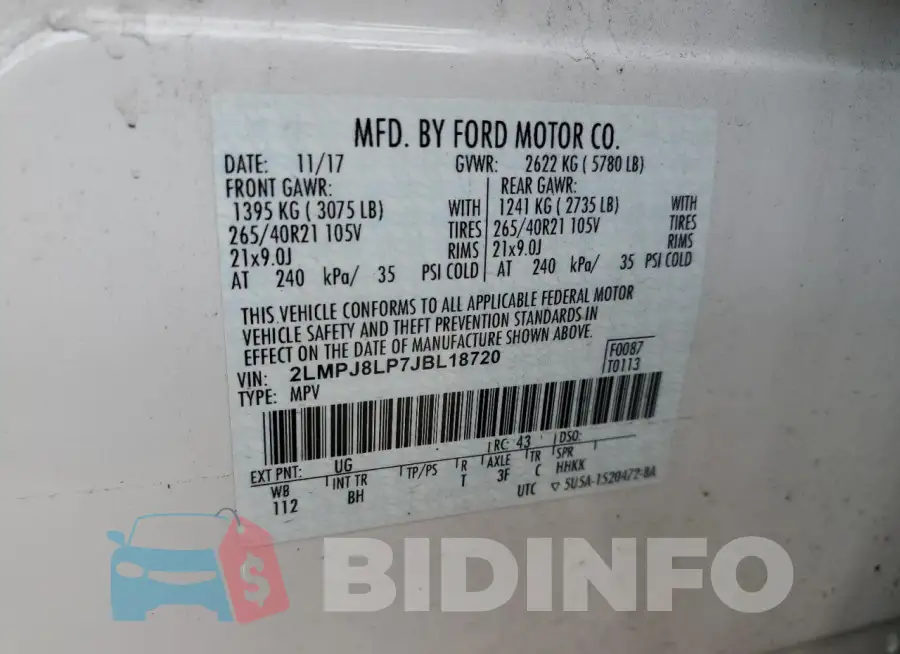 2LMPJ8LP7JBL18720 Photo# 14