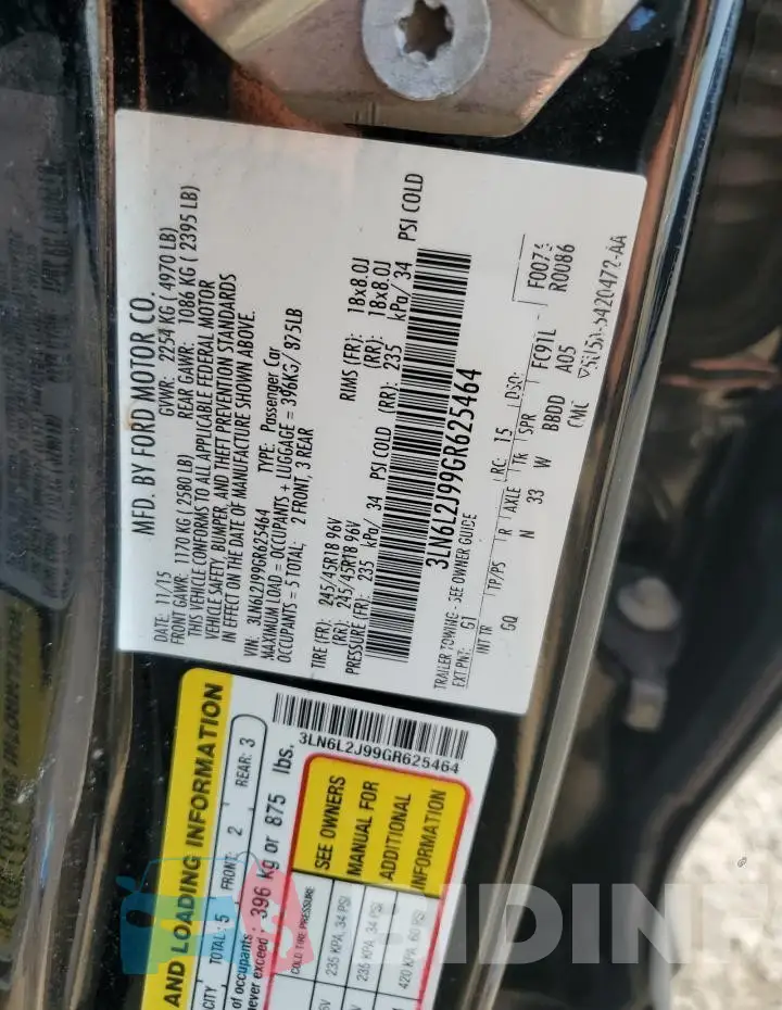3LN6L2J99GR625464 Photo# 12