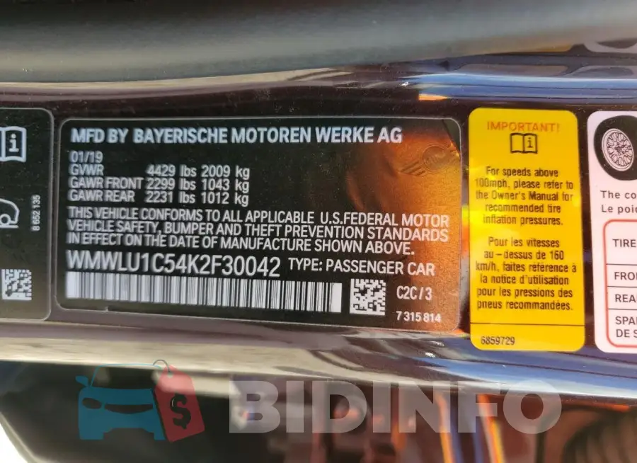 WMWLU1C54K2F30042 Photo# 13