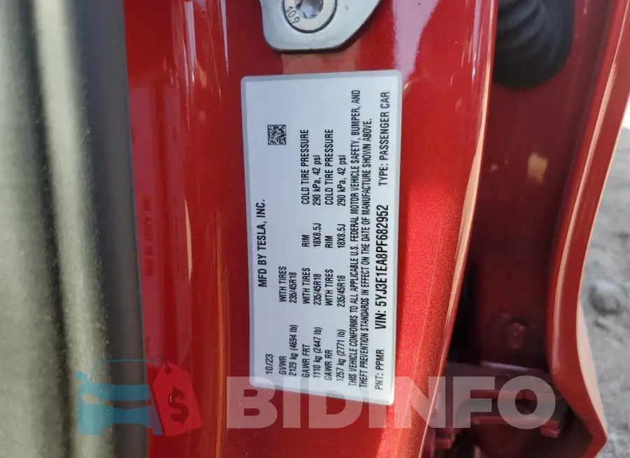 5YJ3E1EA8PF682952 Photo# 12
