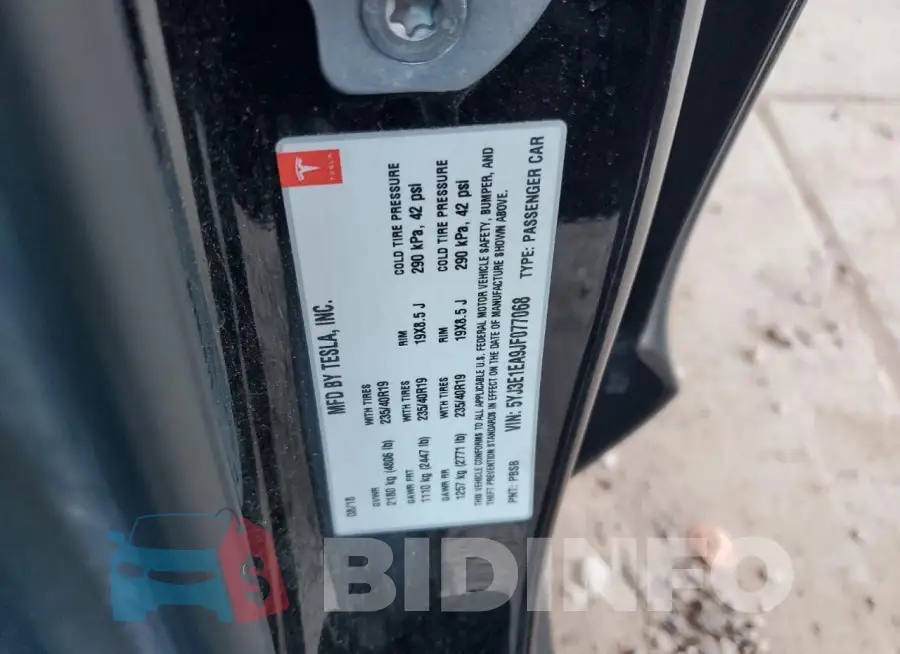 5YJ3E1EA9JF077068 Photo# 12
