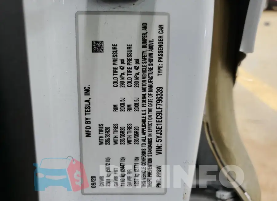 5YJ3E1EC9LF796339 Photo# 12