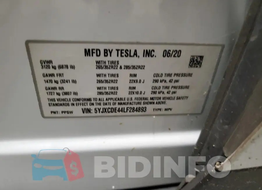 5YJXCDE44LF284893 Photo# 12