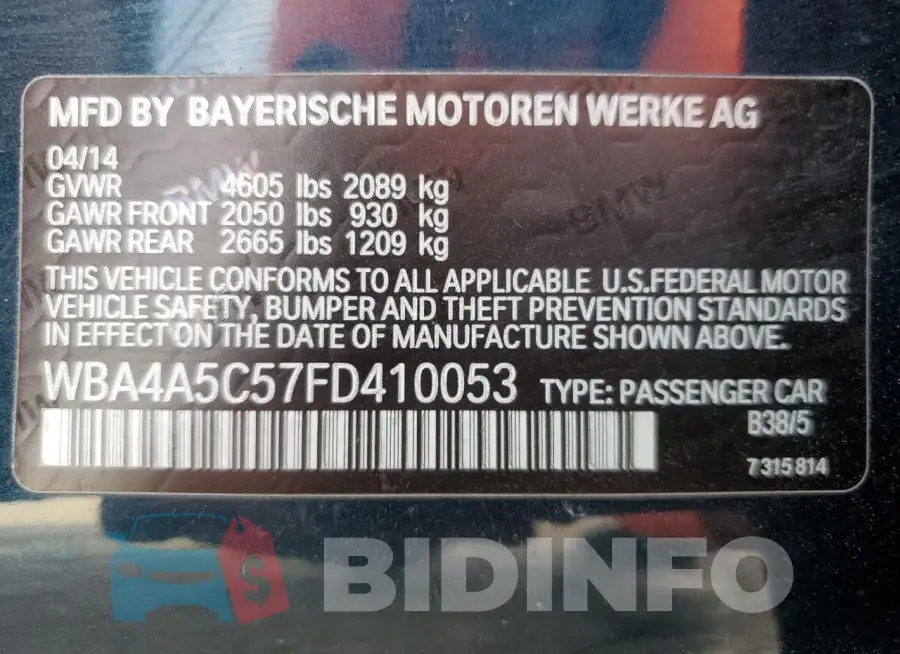 WBA4A5C57FD410053 Photo# 12