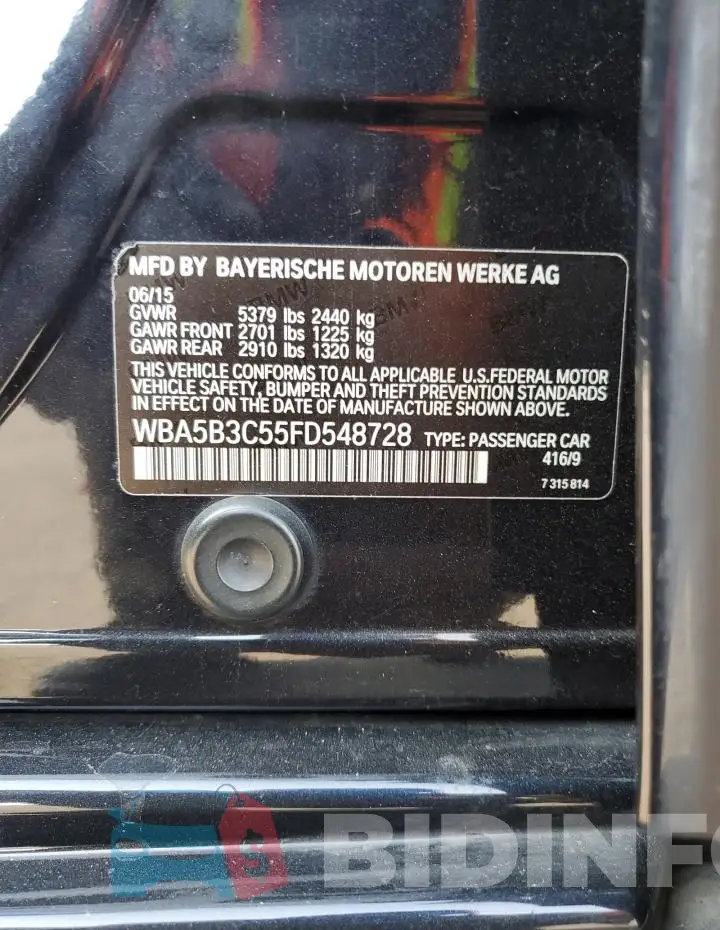 WBA5B3C55FD548728 Photo# 13