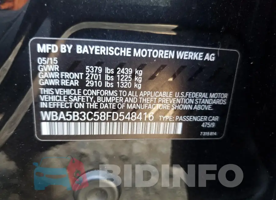 WBA5B3C58FD548416 Photo# 13