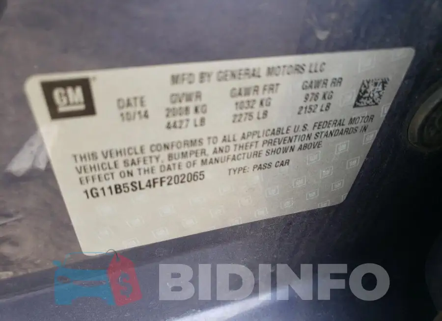 1G11B5SL4FF202065 Photo# 12