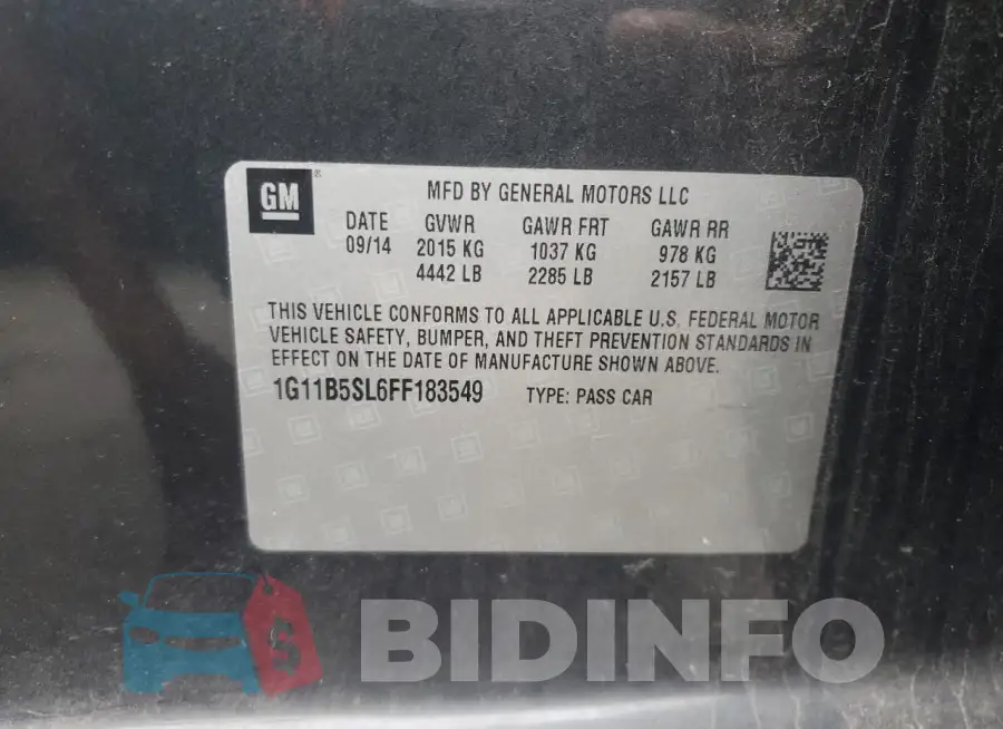 1G11B5SL6FF183549 Photo# 12