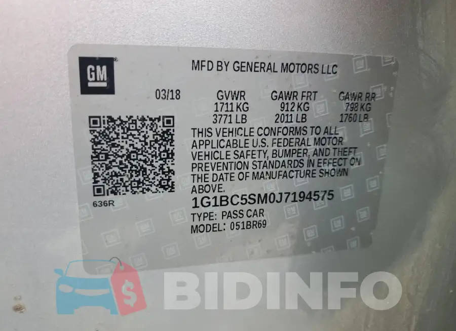 1G1BC5SM0J7194575 Photo# 13