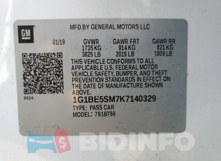 1G1BE5SM7K7140329 Photo# 12