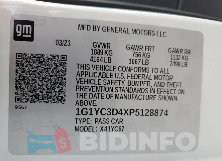 1G1YC3D4XP5128874 Photo# 13