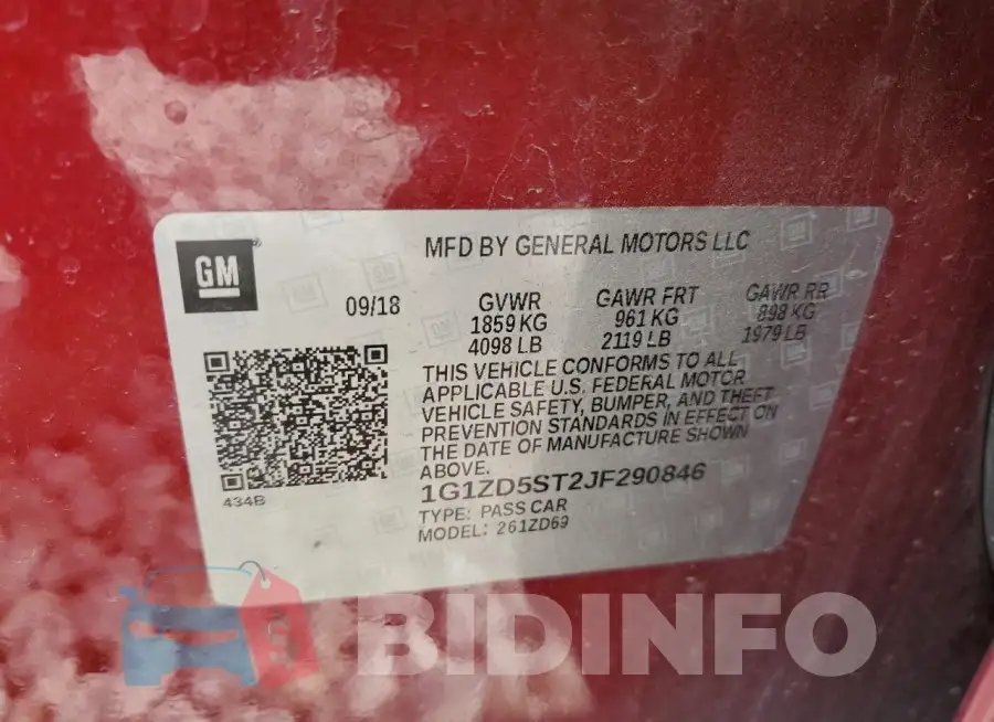 1G1ZD5ST2JF290846 Photo# 12