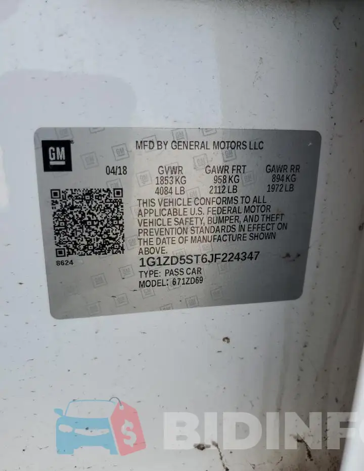 1G1ZD5ST6JF224347 Photo# 12