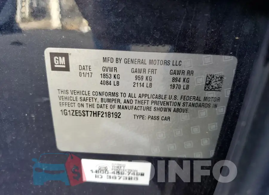 1G1ZE5ST7HF218192 Photo# 12