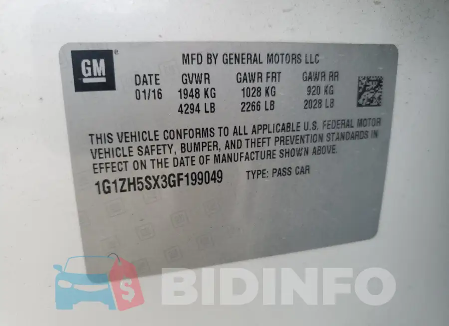 1G1ZH5SX3GF199049 Photo# 12