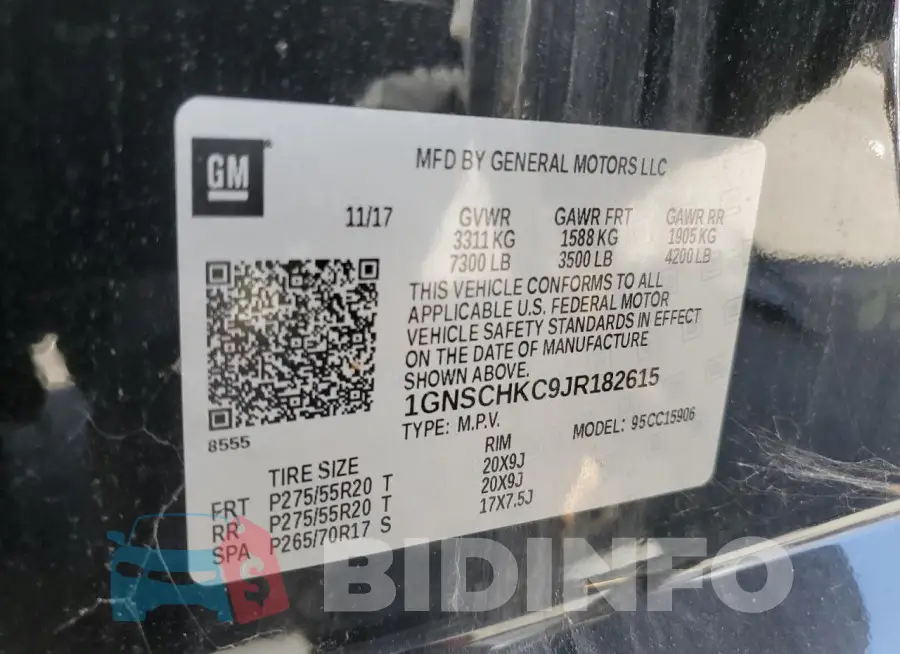 1GNSCHKC9JR182615 Photo# 14