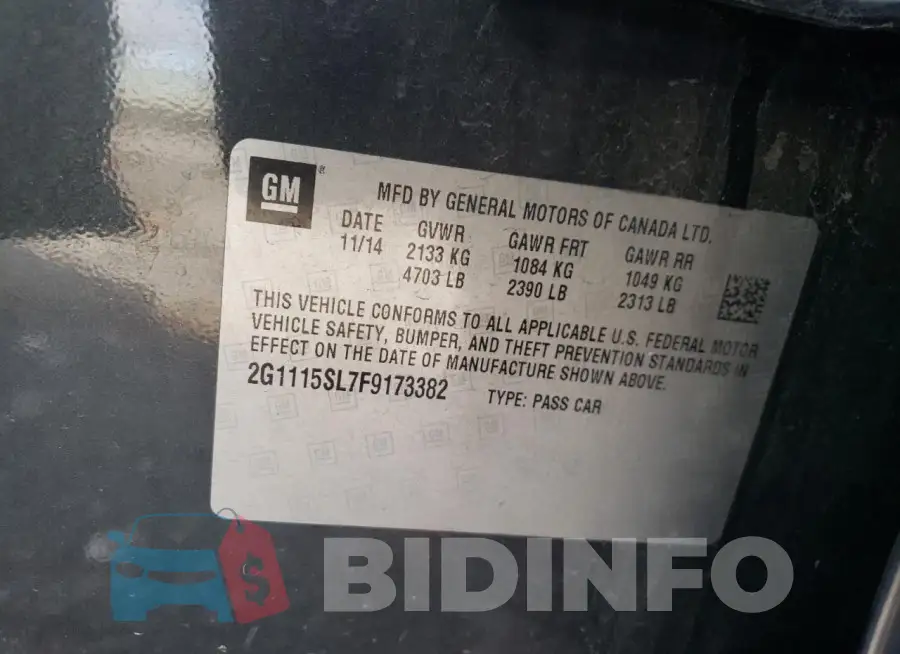 2G1115SL7F9173382 Photo# 12
