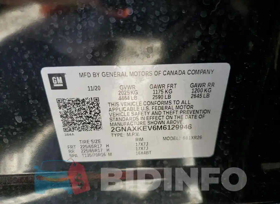 2GNAXKEV6M6129946 Photo# 12