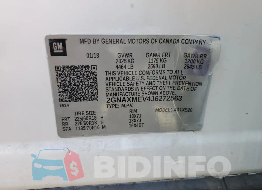 2GNAXMEV4J6272563 Photo# 13