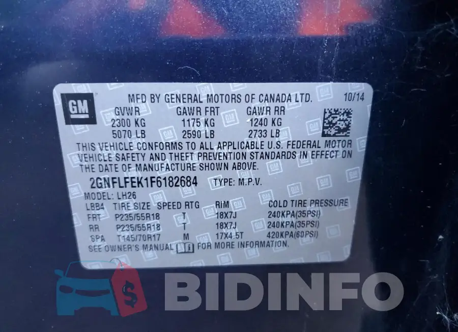 2GNFLFEK1F6182684 Photo# 13