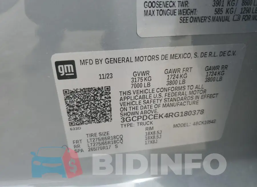 3GCPDCEK4RG180378 Photo# 12