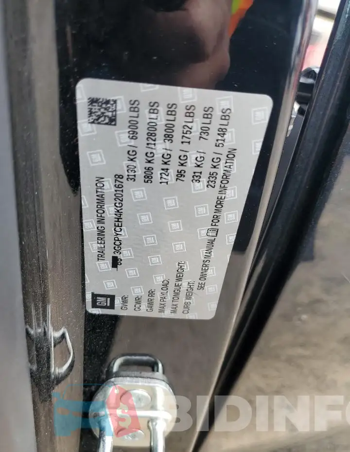 3GCPYCEH4KG201678 Photo# 12