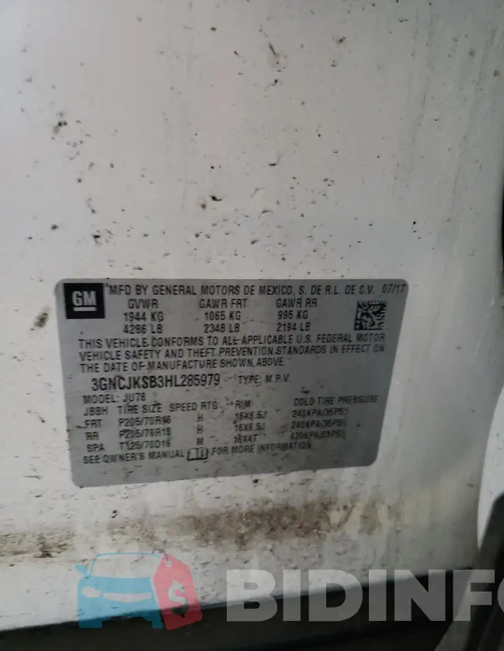 3GNCJKSB3HL285979 Photo# 13