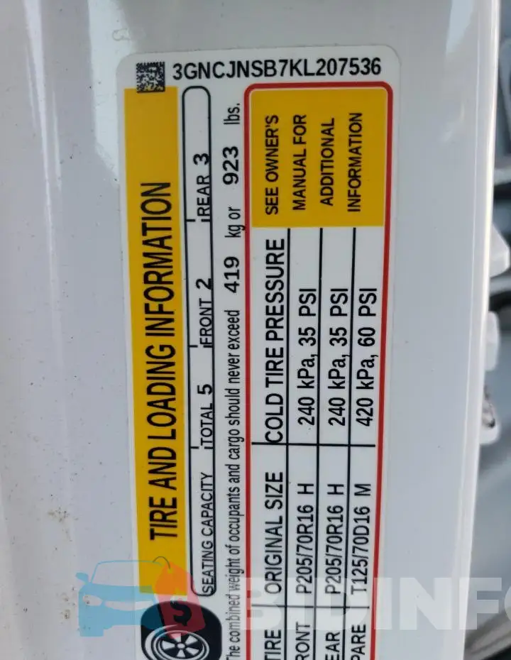 3GNCJNSB7KL207536 Photo# 13