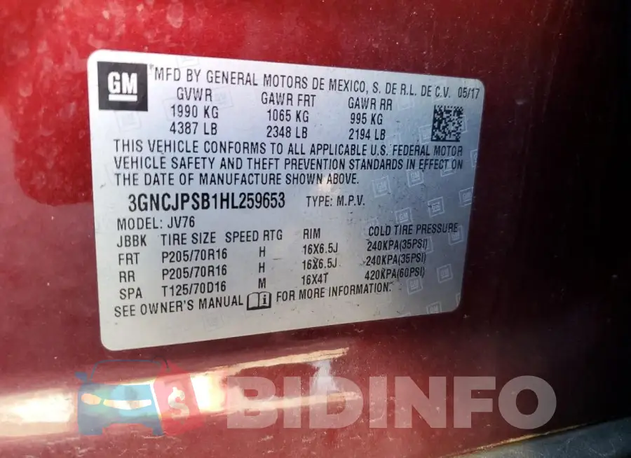 3GNCJPSB1HL259653 Photo# 14