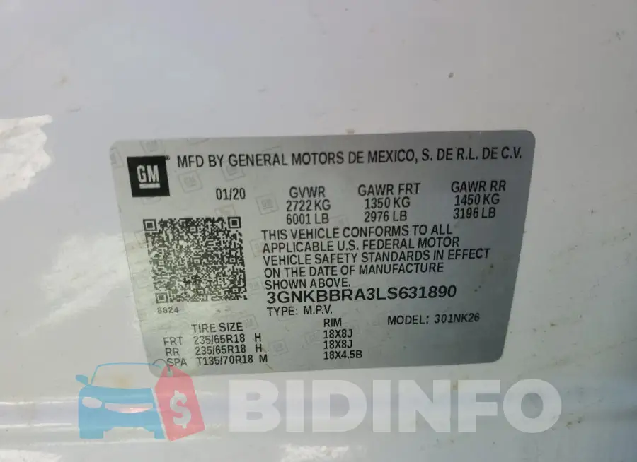 3GNKBBRA3LS631890 Photo# 14