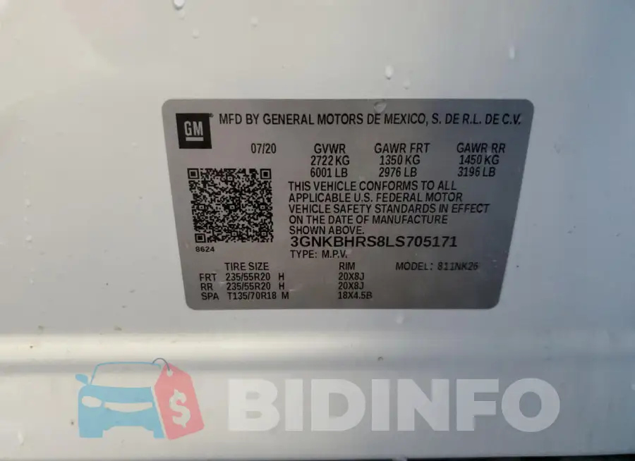 3GNKBHRS8LS705171 Photo# 12