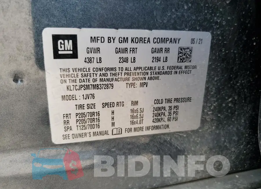 KL7CJPSM7MB372879 Photo# 13