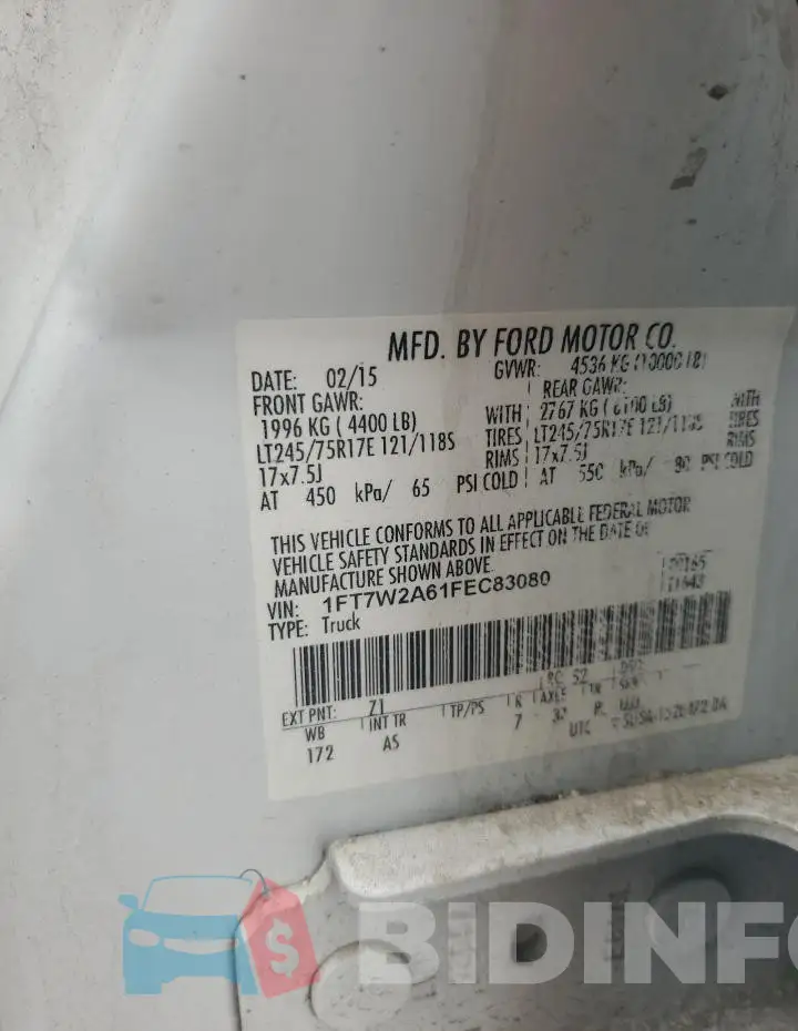 1FT7W2A61FEC83080 Photo# 13