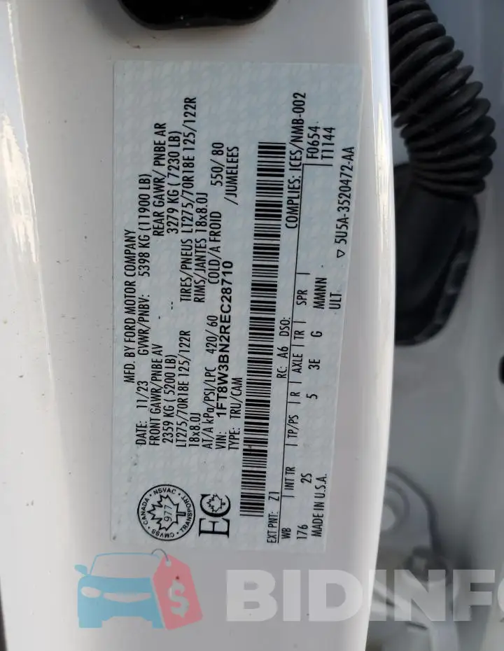 1FT8W3BN2REC28710 Photo# 12