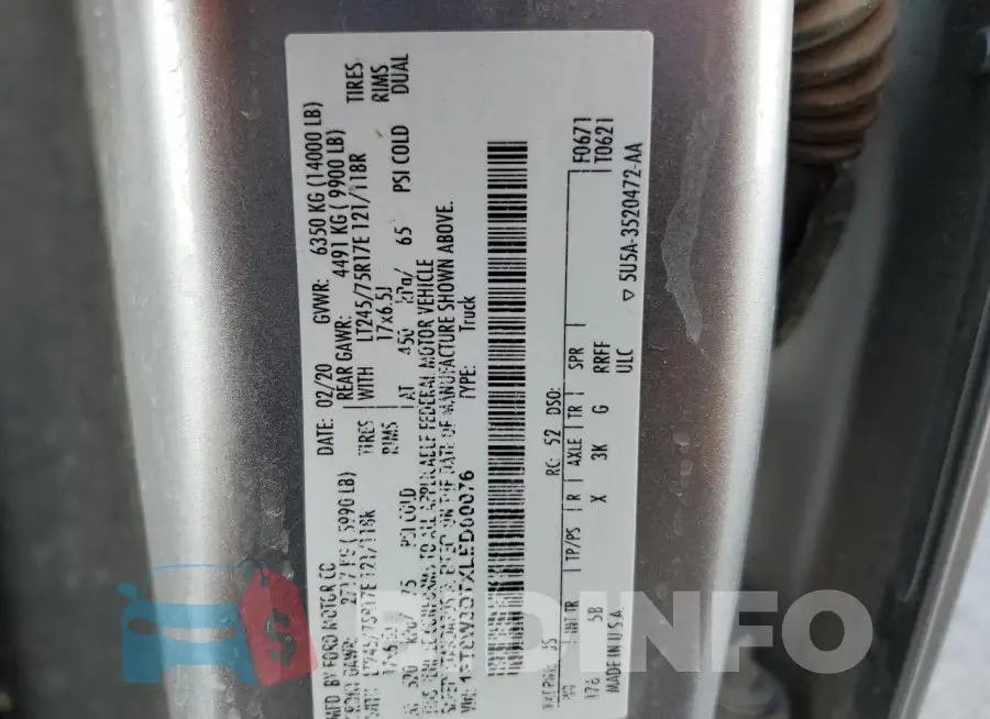 1FT8W3DTXLED00076 Photo# 12